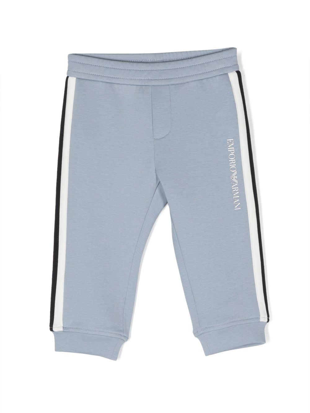 Emporio Armani Kids logo印花运动裤 - 蓝色