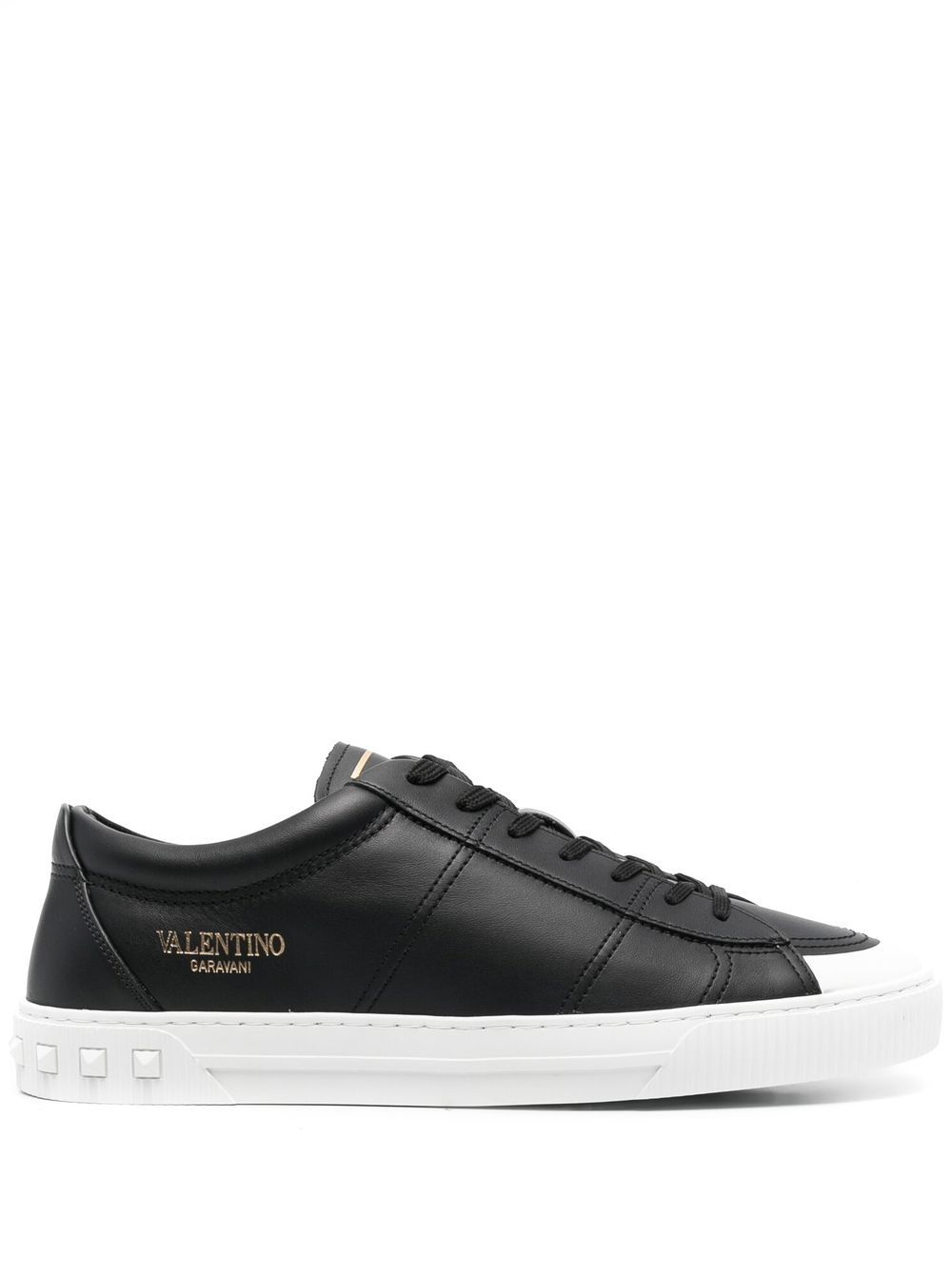 Valentino Garavani Cityplanet 低帮皮质运动鞋 - 黑色