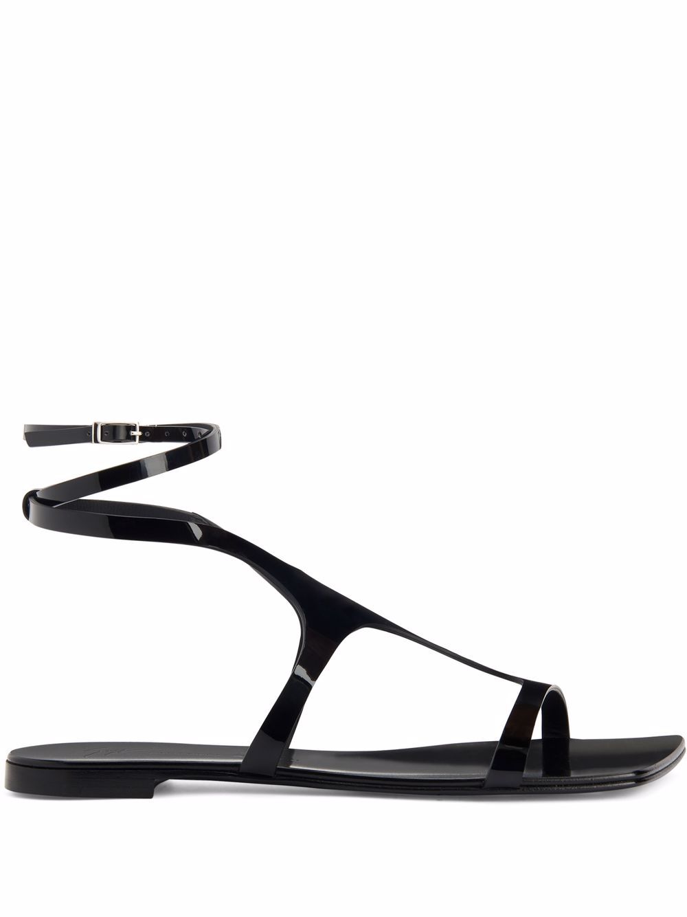 Giuseppe Zanotti Tutankamon 平底凉鞋 - 黑色