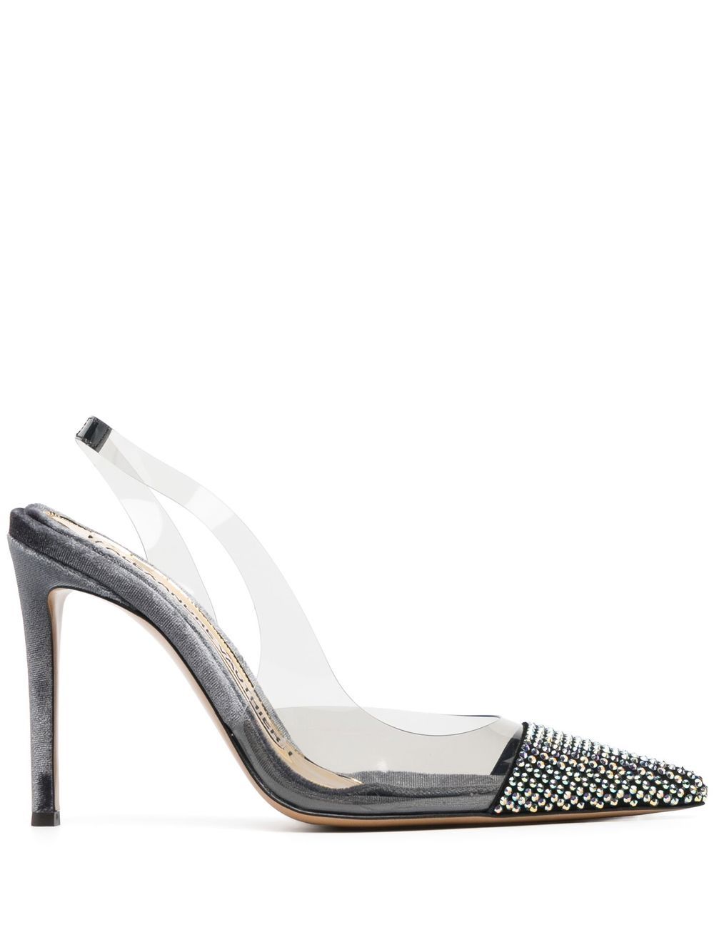 Alexandre Vauthier 水钻缀饰裹踝高跟鞋 - 白色
