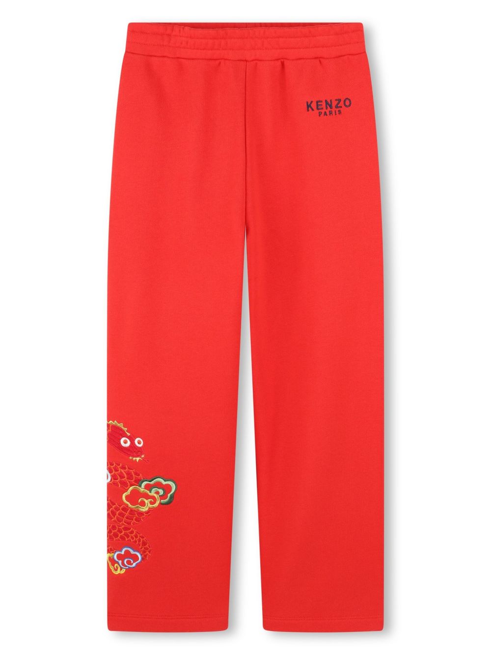 Kenzo Kids 刺绣运动裤 - 红色