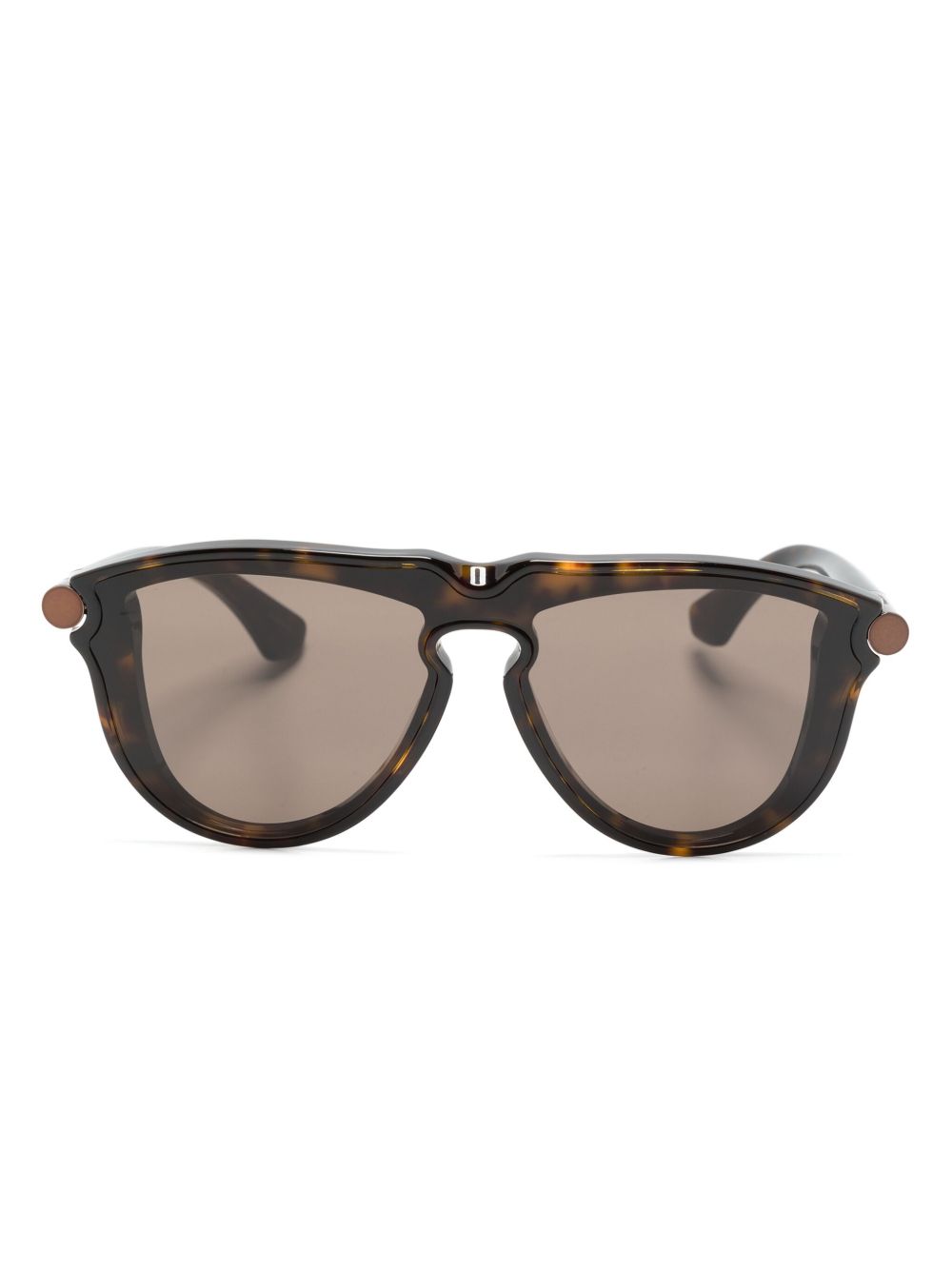 Burberry Eyewear Tubular 几何镜框太阳眼镜 - 褐色