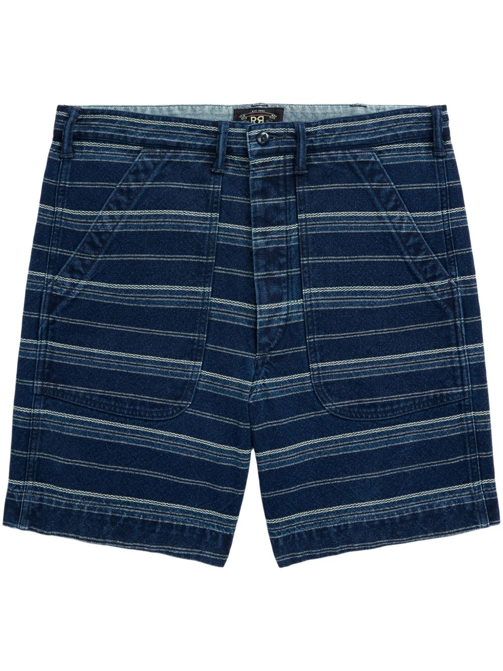 Ralph Lauren RRL 条纹牛仔短裤 - 蓝色