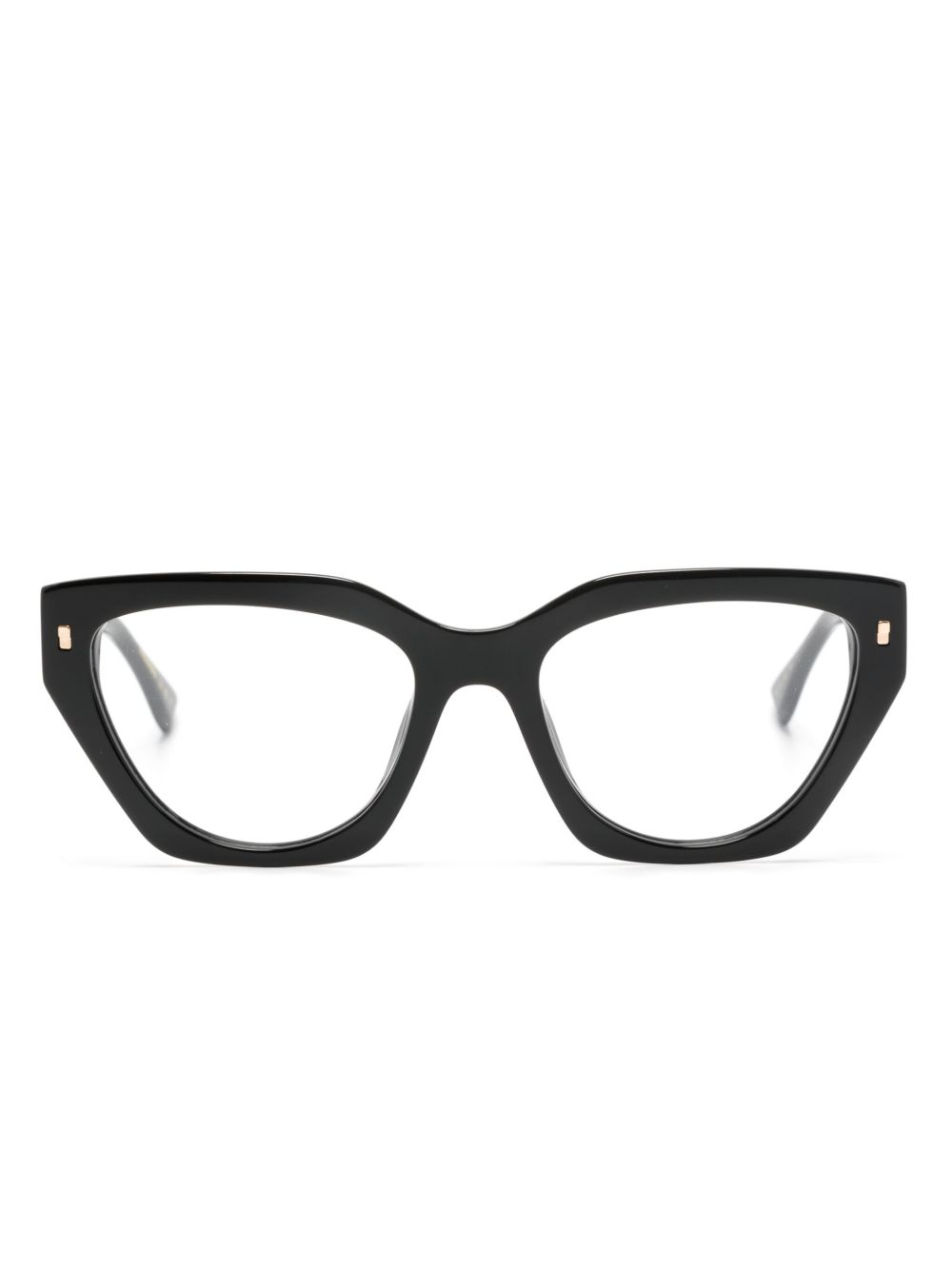 DSQUARED2 EYEWEAR logo字母猫眼框眼镜 - 黑色