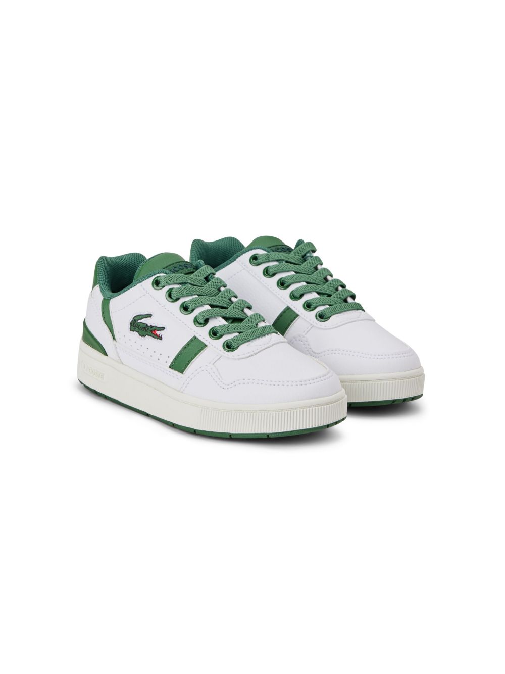 Lacoste T字扣双色运动鞋 - 白色