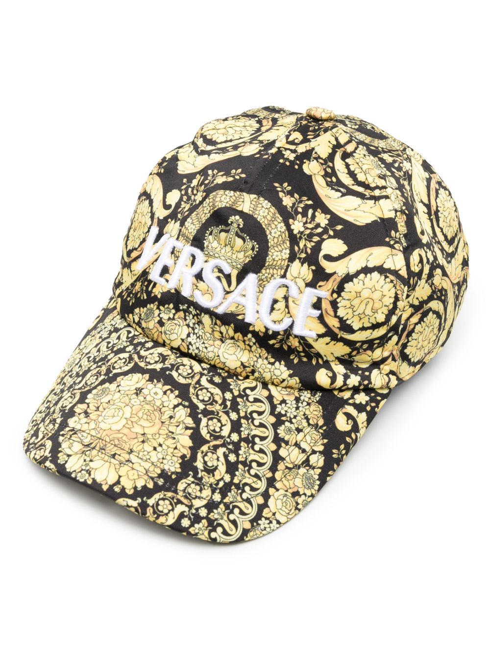 Versace 巴洛克logo刺绣棒球帽 - 黄色