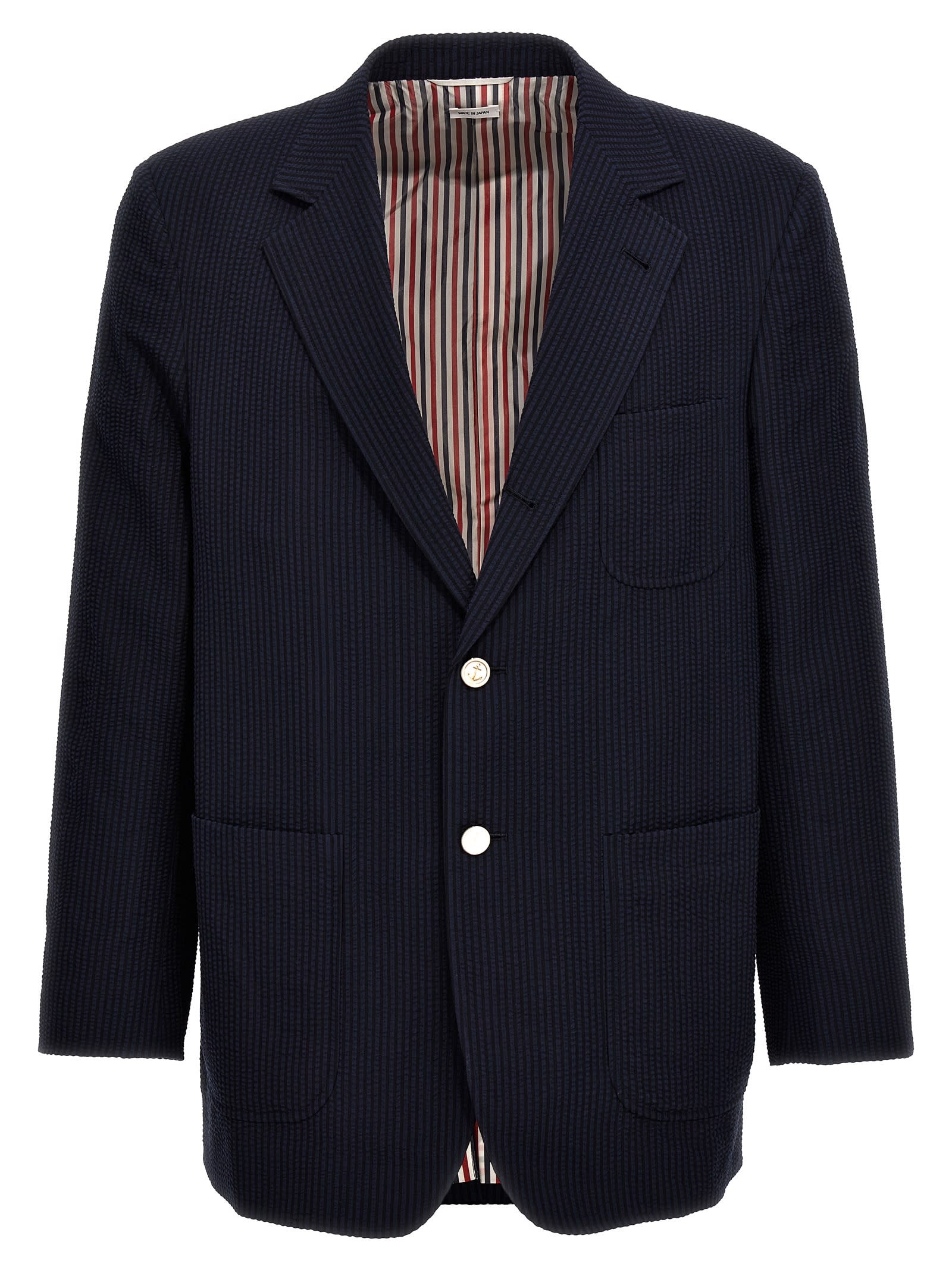 Thom Browne 单排扣泡泡纱西装外套
