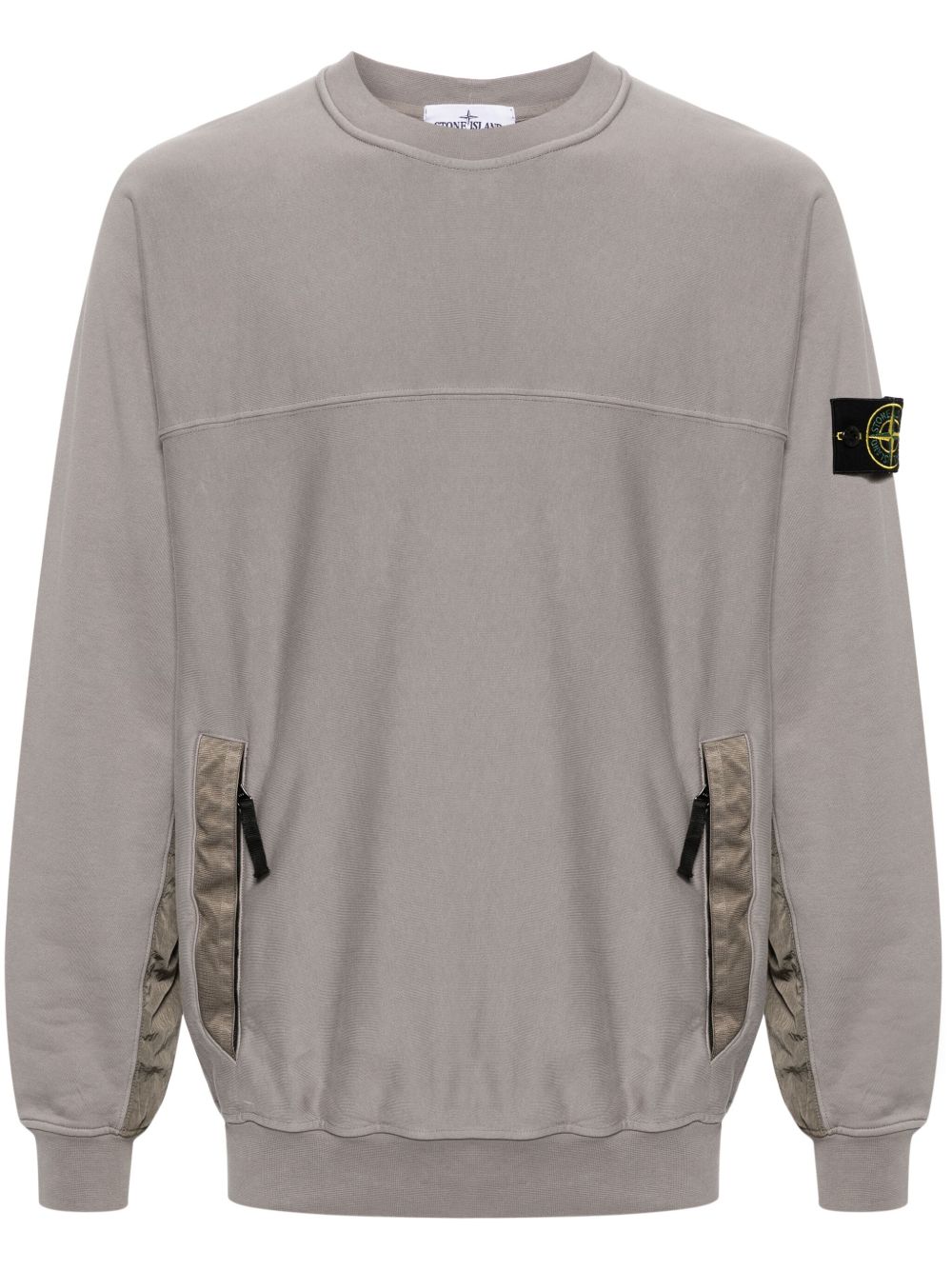 Stone Island 罗盘徽章拼接卫衣 - 灰色