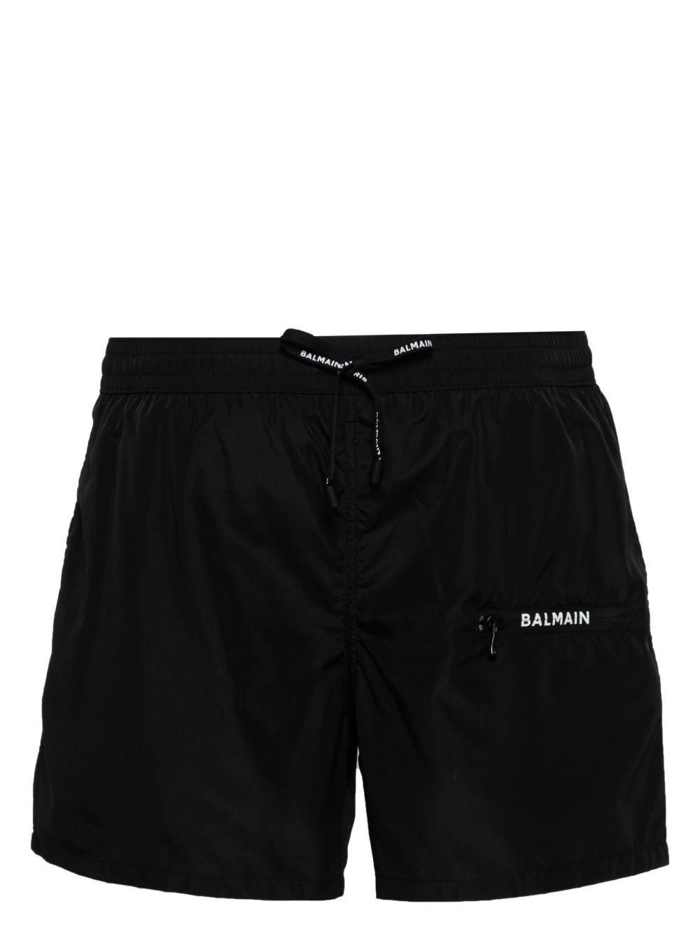 Balmain logo印花泳裤 - 黑色