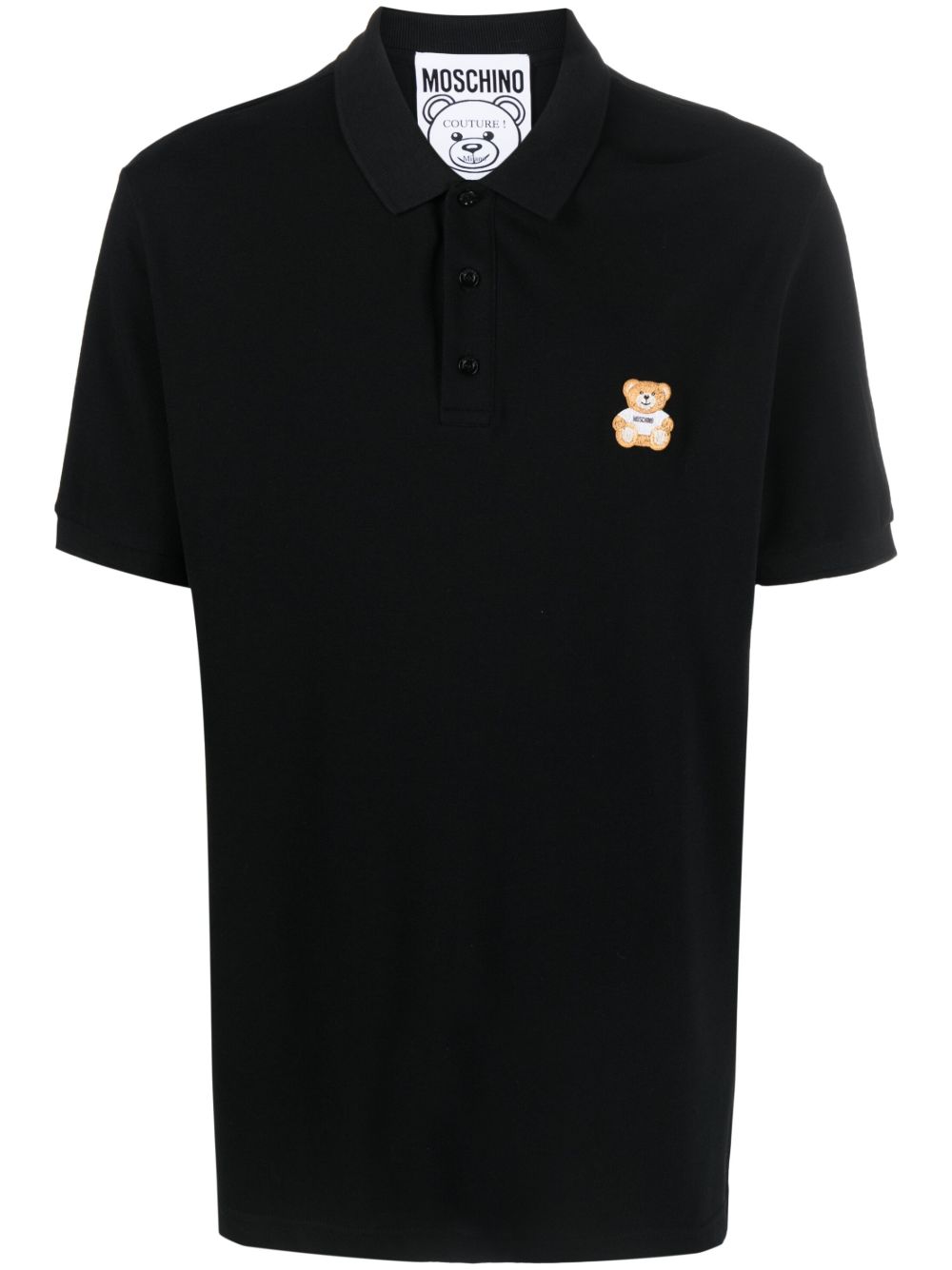Moschino Teddy Bear 珠地布polo衫 - 黑色