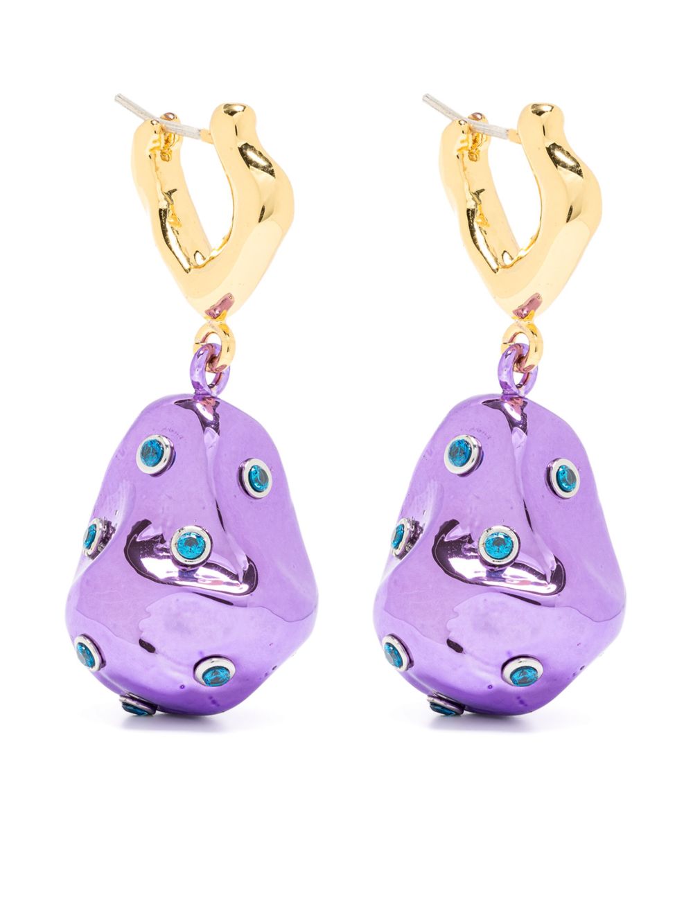 Vann Jewelry 晶饰吊饰耳环 - 金色