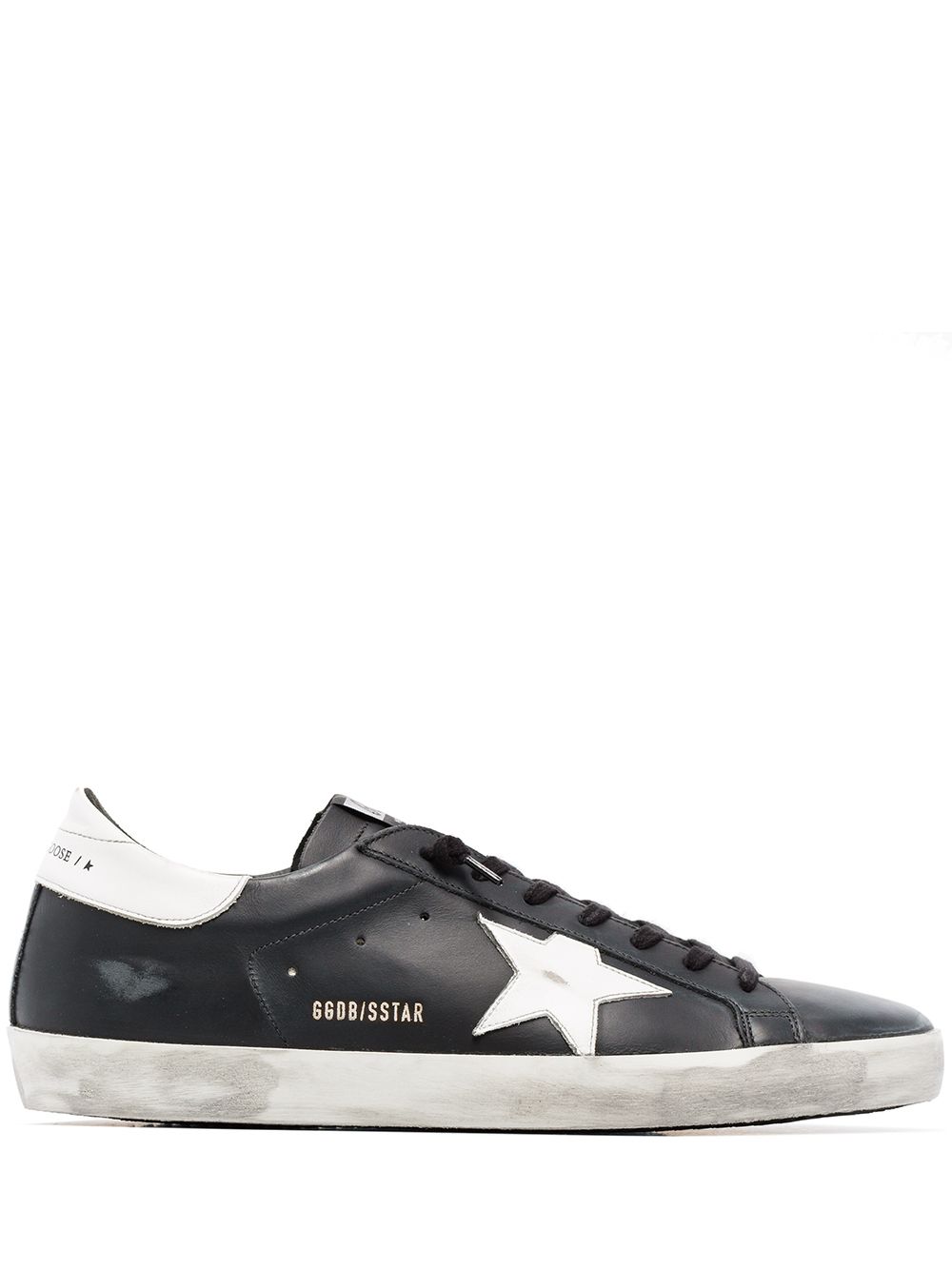 Golden Goose Super-Star 仿旧效果运动鞋 - 80203 BLACK/WHITE