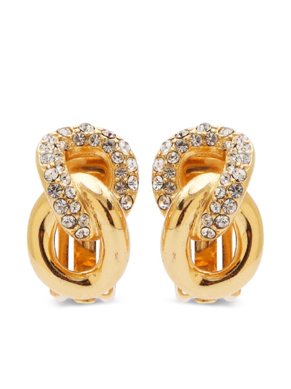 Christian Dior Pre-Owned 2000s Rhinestone earrings - 金色