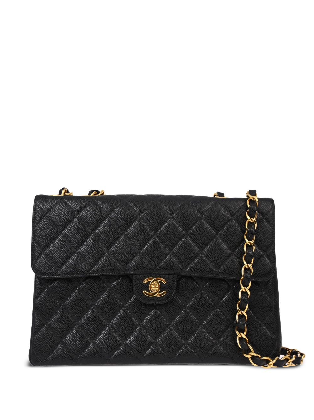 CHANEL Pre-Owned Jumbo Classic Flap 单肩包（2000年典藏款） - 黑色