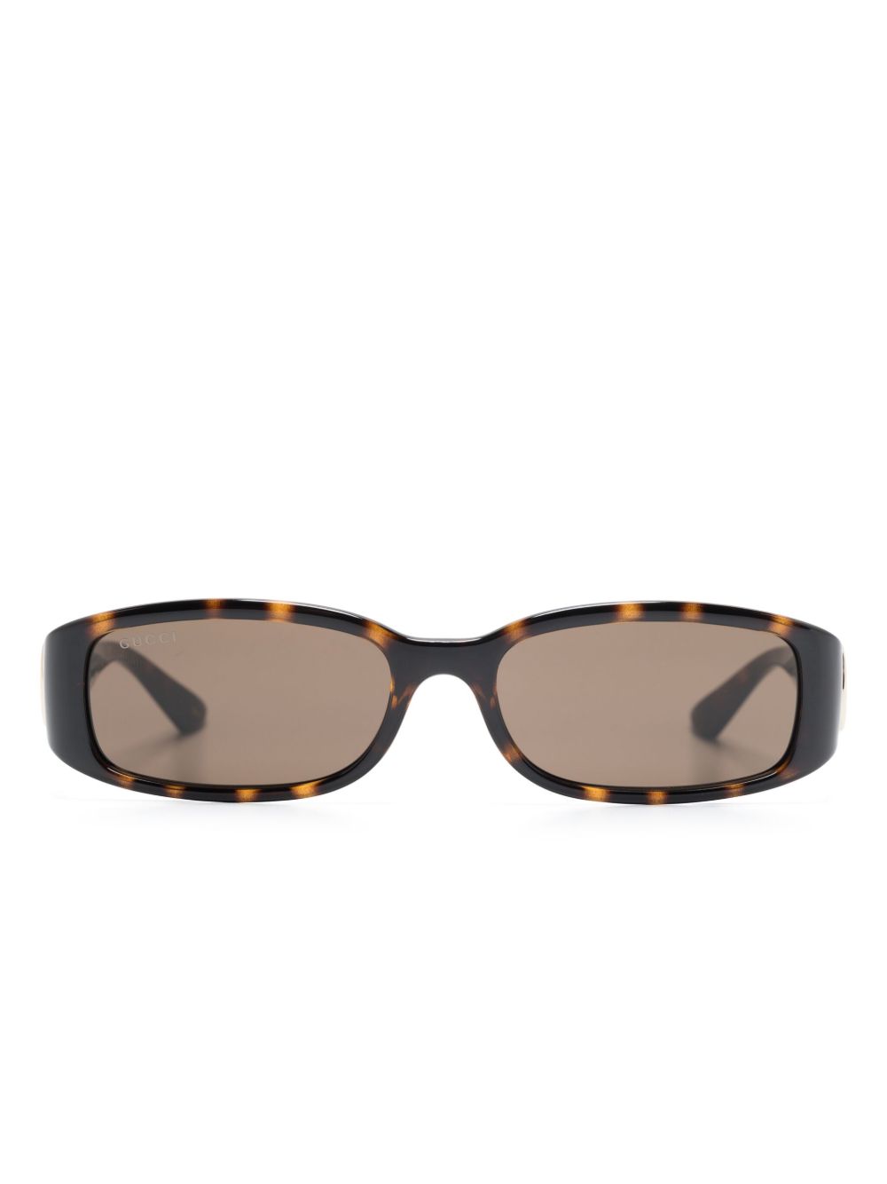 Gucci Eyewear 长方形框太阳眼镜 - 褐色