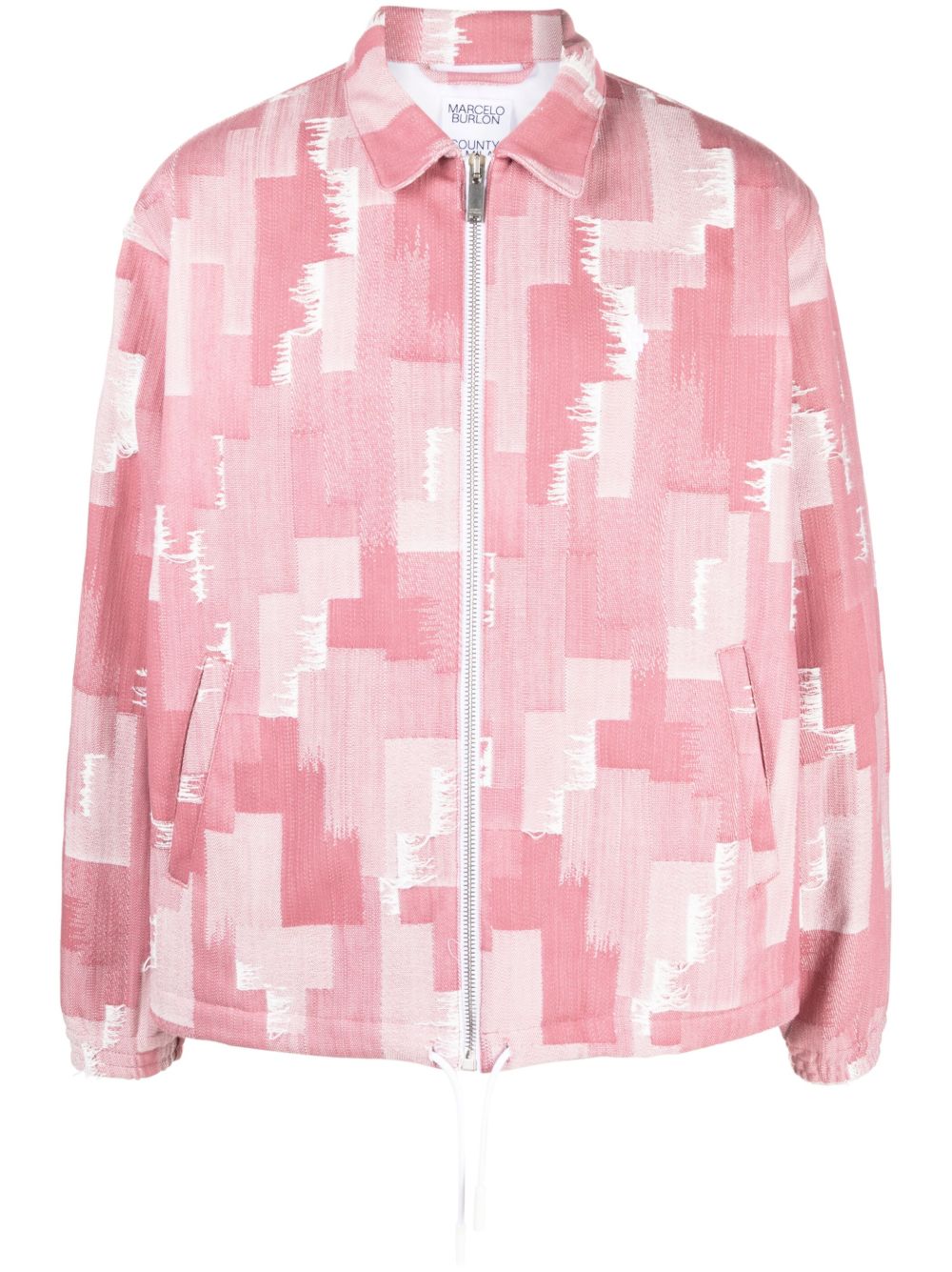 Marcelo Burlon County of Milan 几何图案印花衬衫式夹克 - 粉色