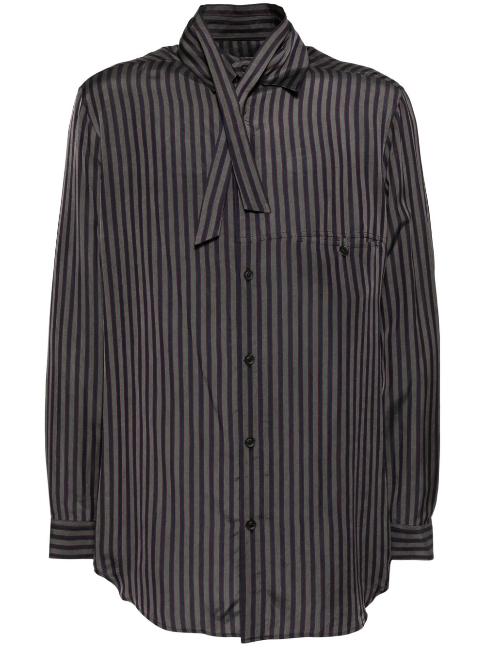 Yohji Yamamoto 条纹衬衫 - 紫色