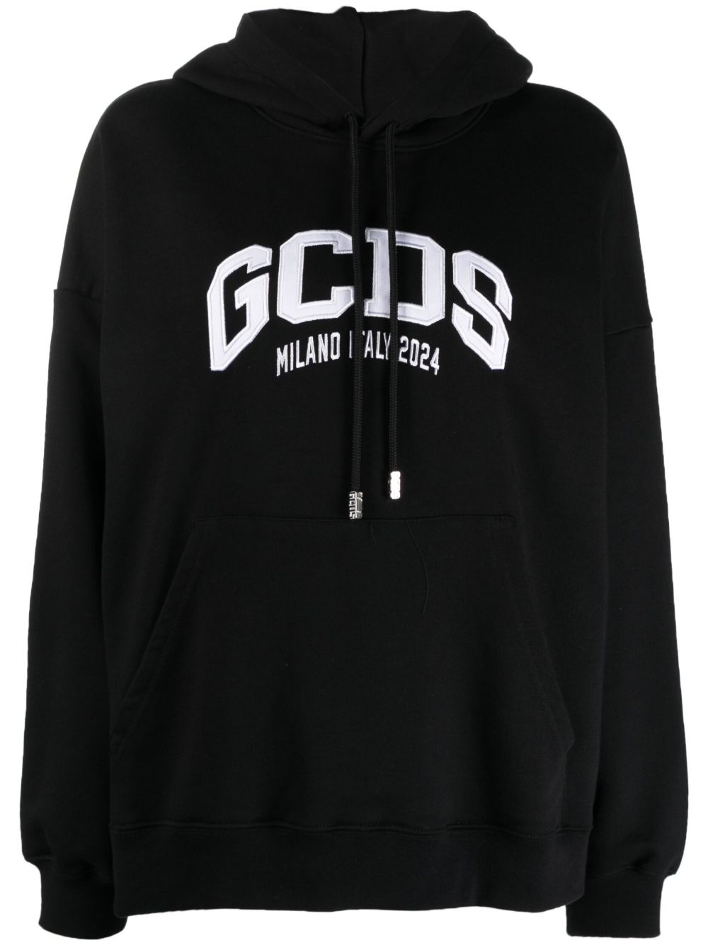 GCDS Lounge Logo 棉连帽衫 - 黑色