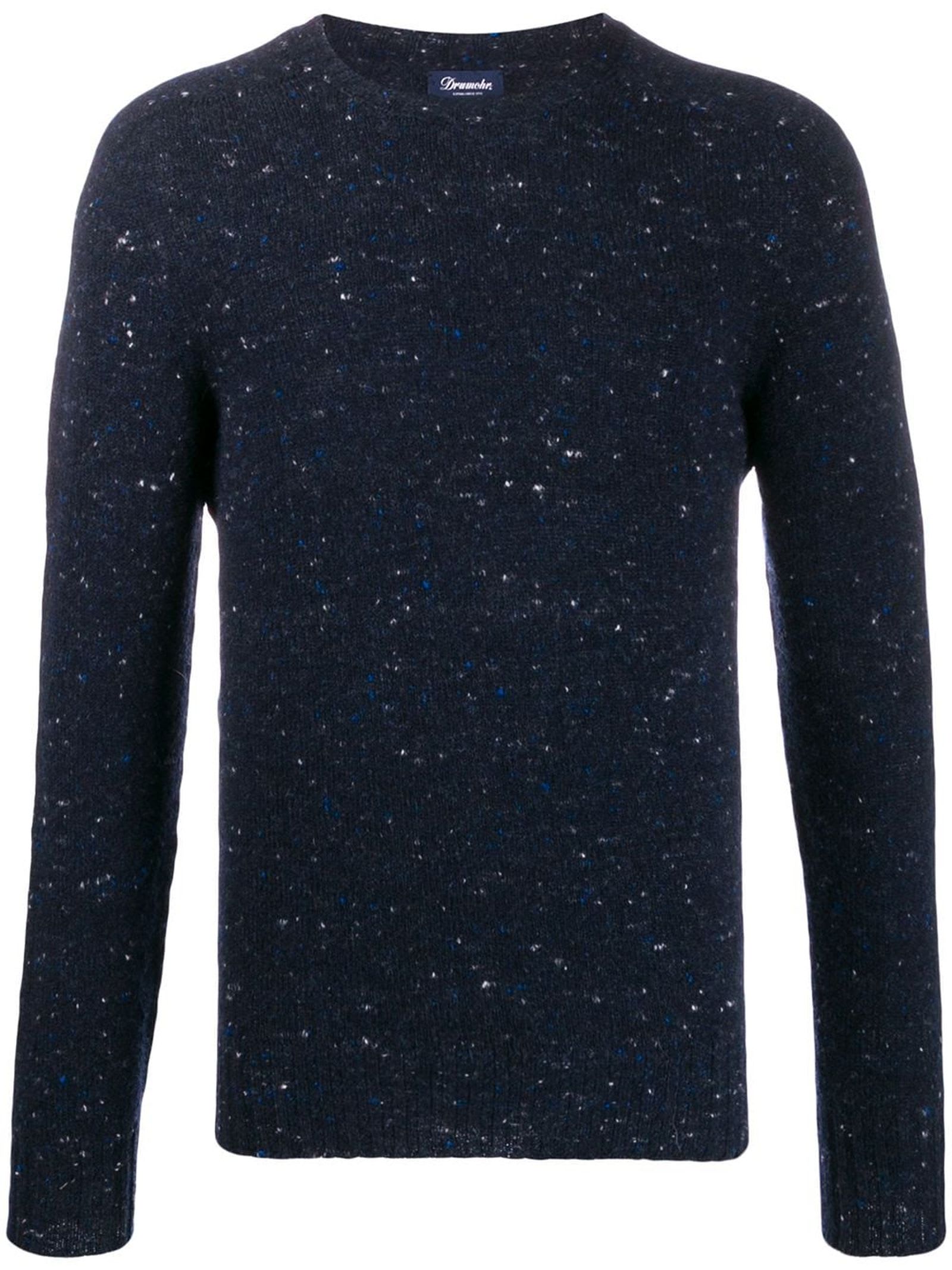 Drumohr Blue Lambs Wool Blend Jumper Sweater
