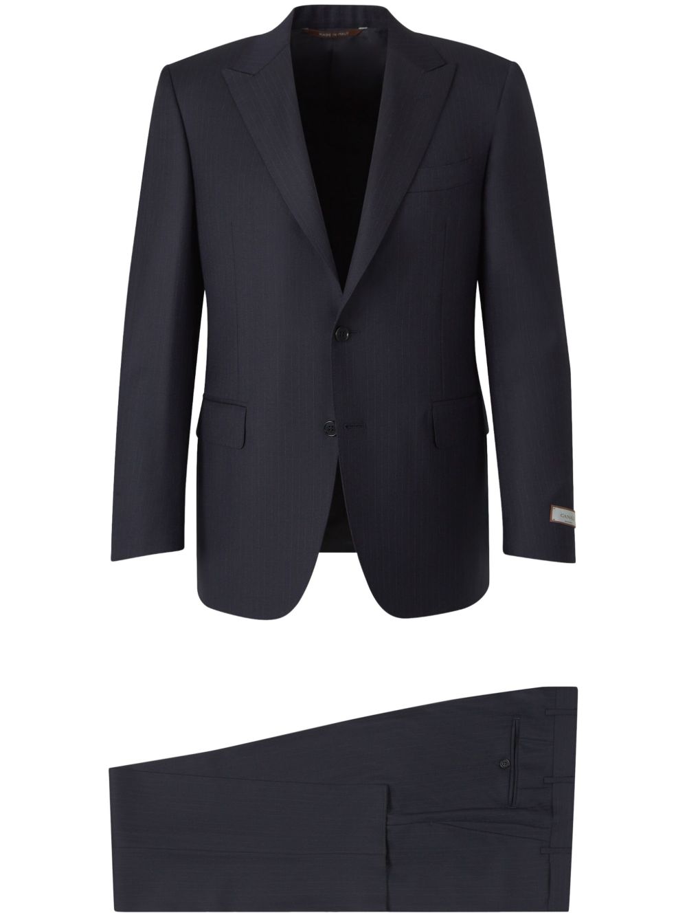 Canali 细条纹西装套装 - 蓝色