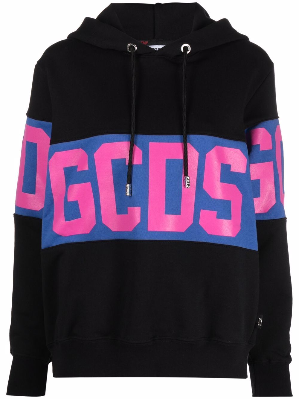 GCDS logo印花连帽衫 - 黑色