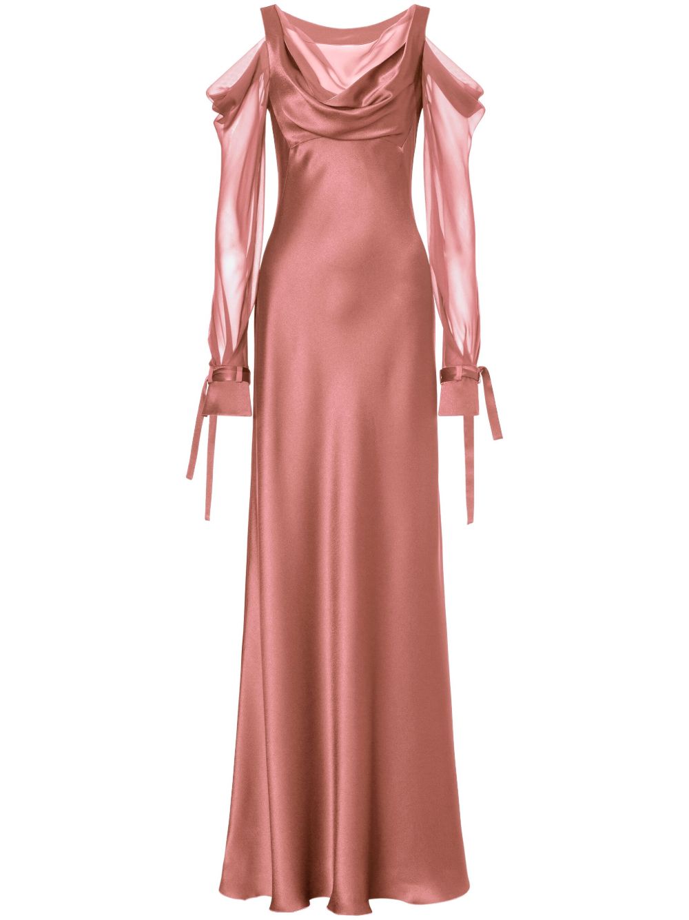 Alberta Ferretti 垂坠露肩礼服 - 粉色