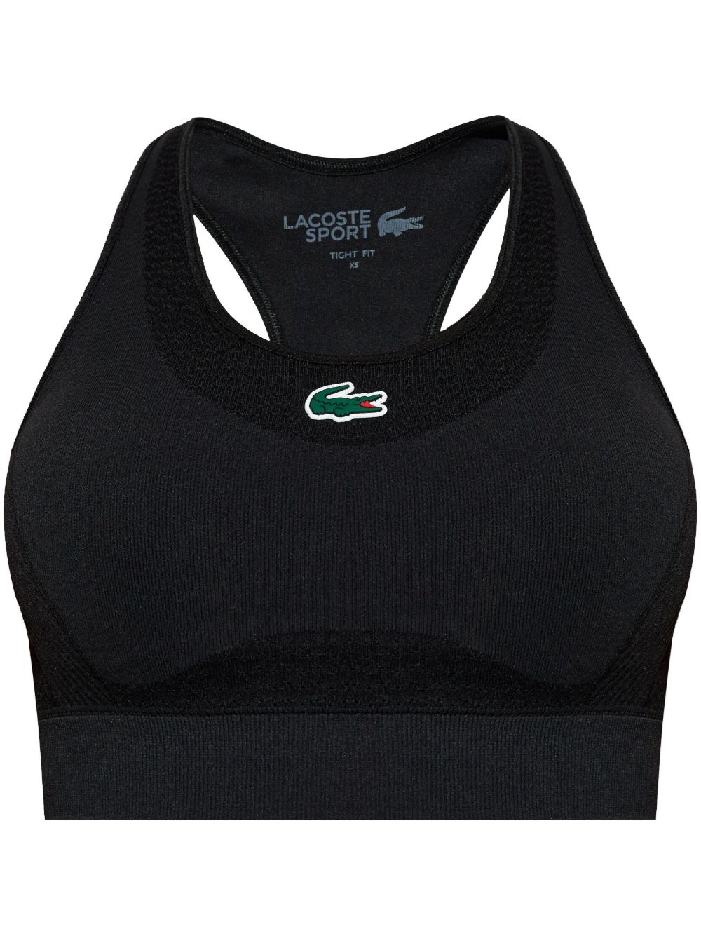 Lacoste logo刺绣运动文胸 - 黑色