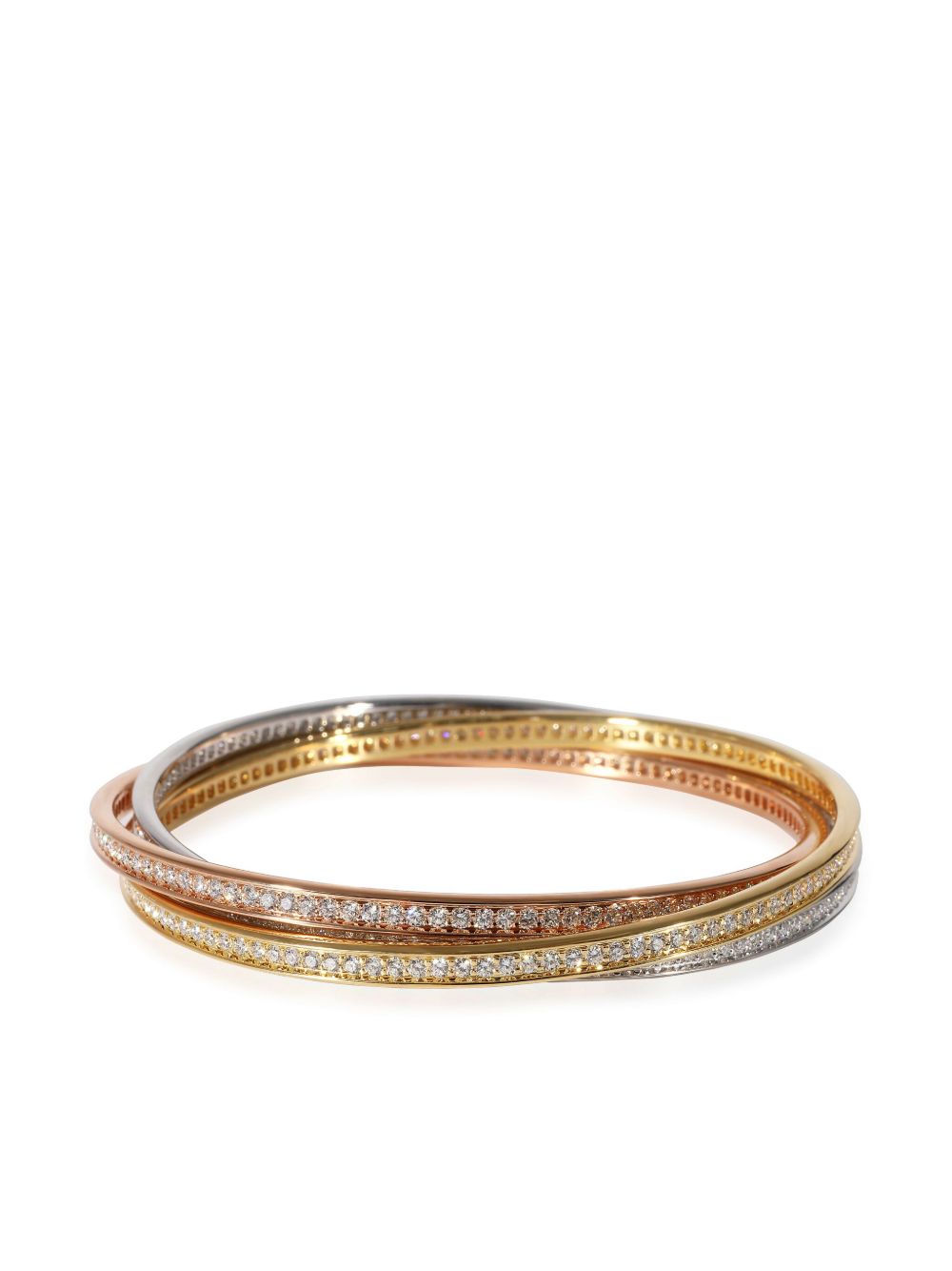 Cartier Trinity 18K玫瑰金钻石手链 - 金色