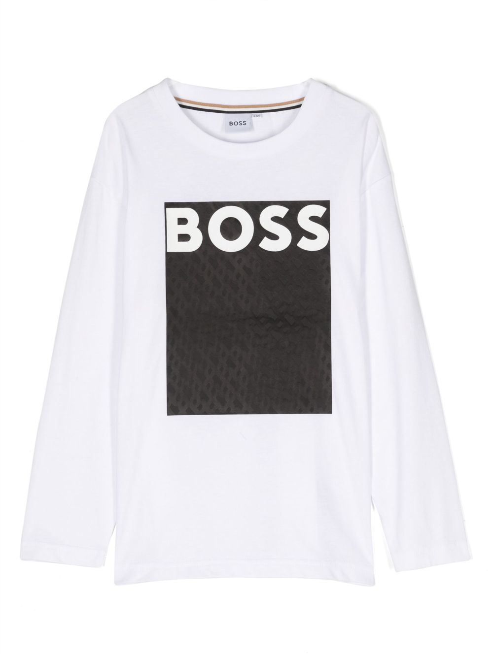 BOSS Kidswear logo印花长袖T恤 - 白色