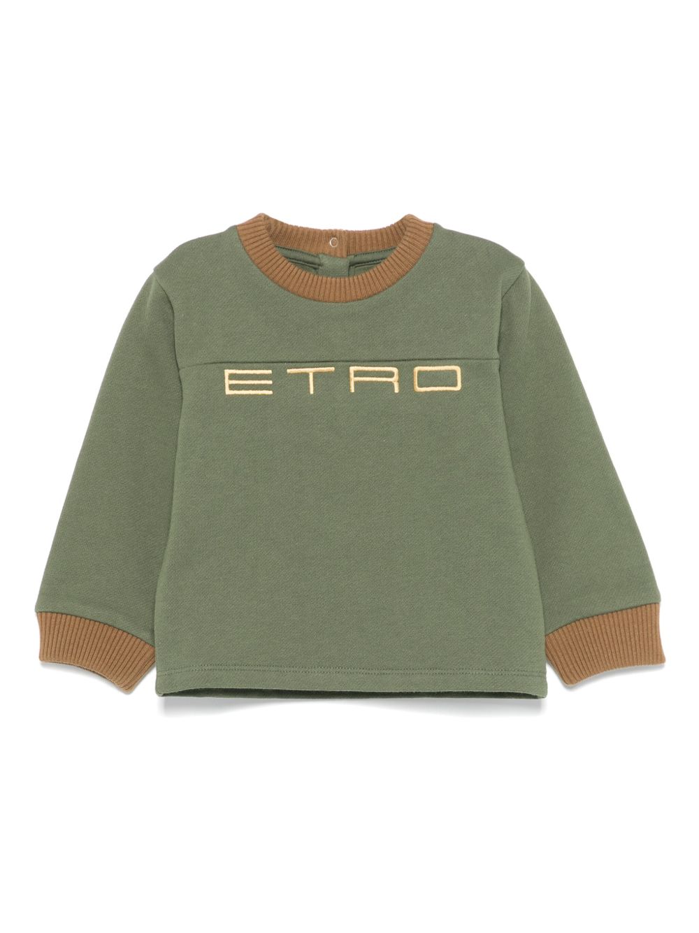 ETRO KIDS logo刺绣卫衣 - 绿色