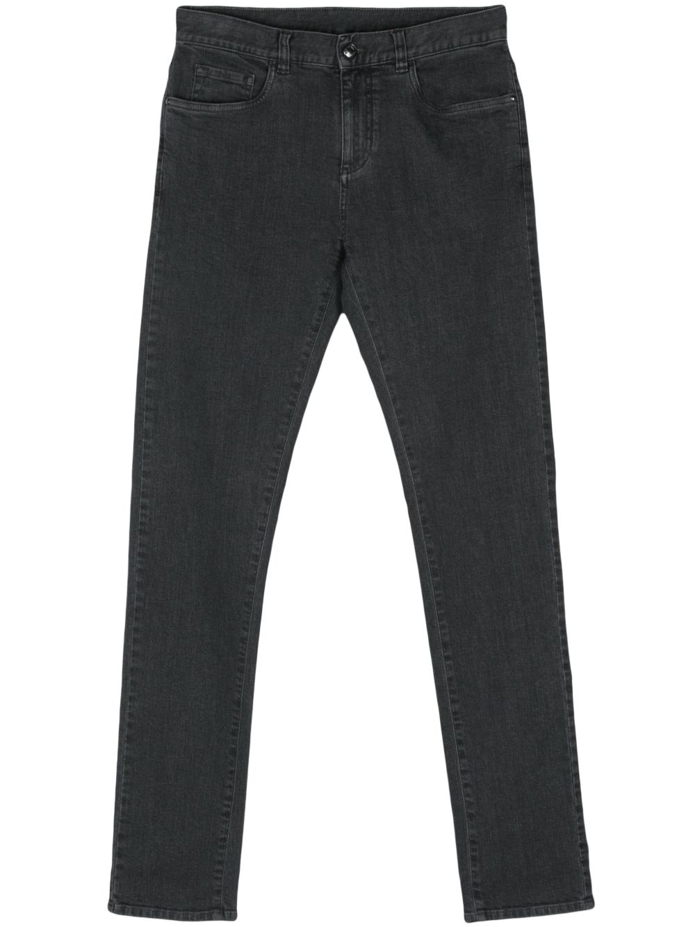 Canali 标贴修身牛仔裤 - 灰色
