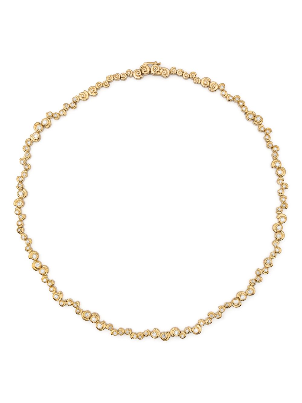 Yvonne Léon 9k黄金 Collier Riviere Escargot 项链 - 金色