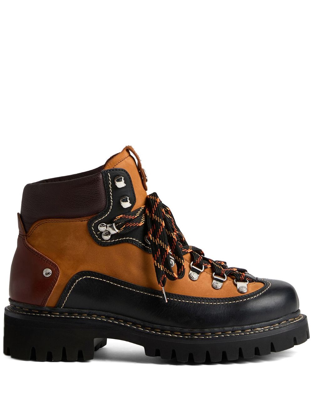 DSQUARED2 皮质拼接登山靴 - 褐色