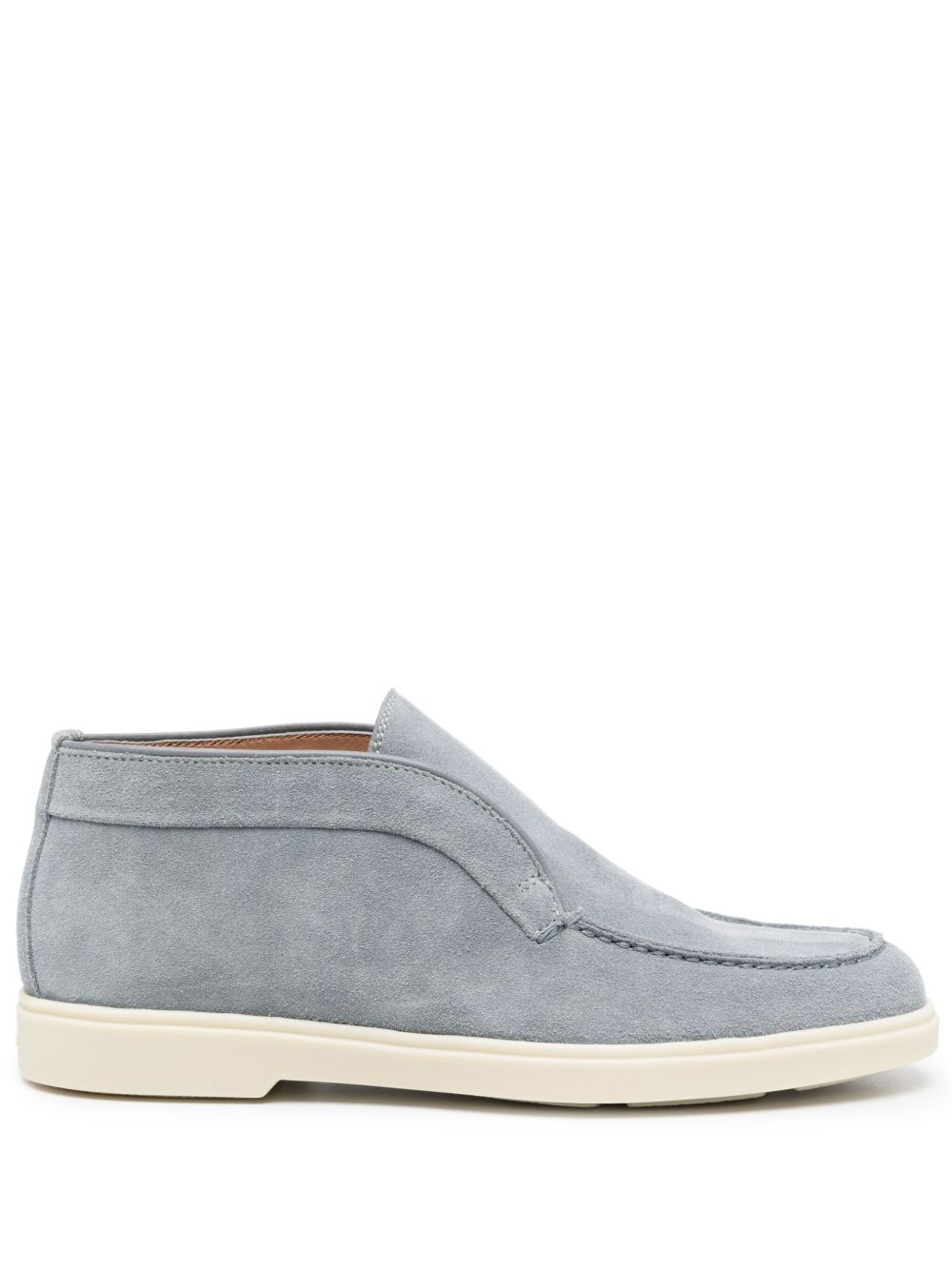 Santoni 套穿式绒面皮靴 - 蓝色