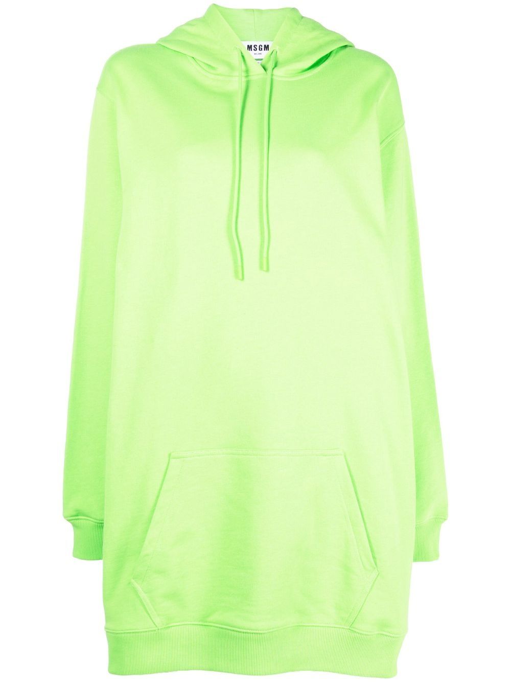 MSGM logo印花连帽连衣裙 - 绿色