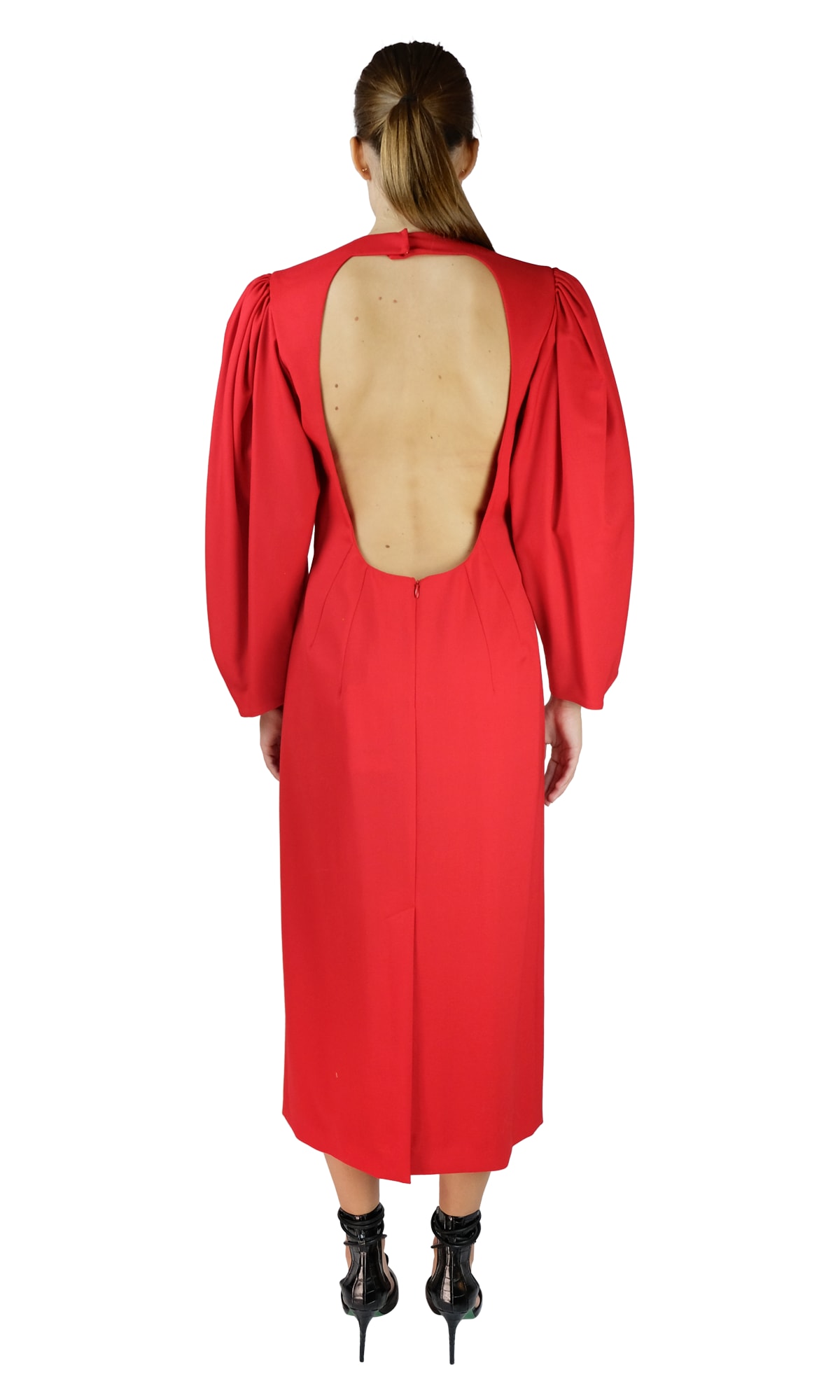 Sara Battaglia Red Longuette Dress
