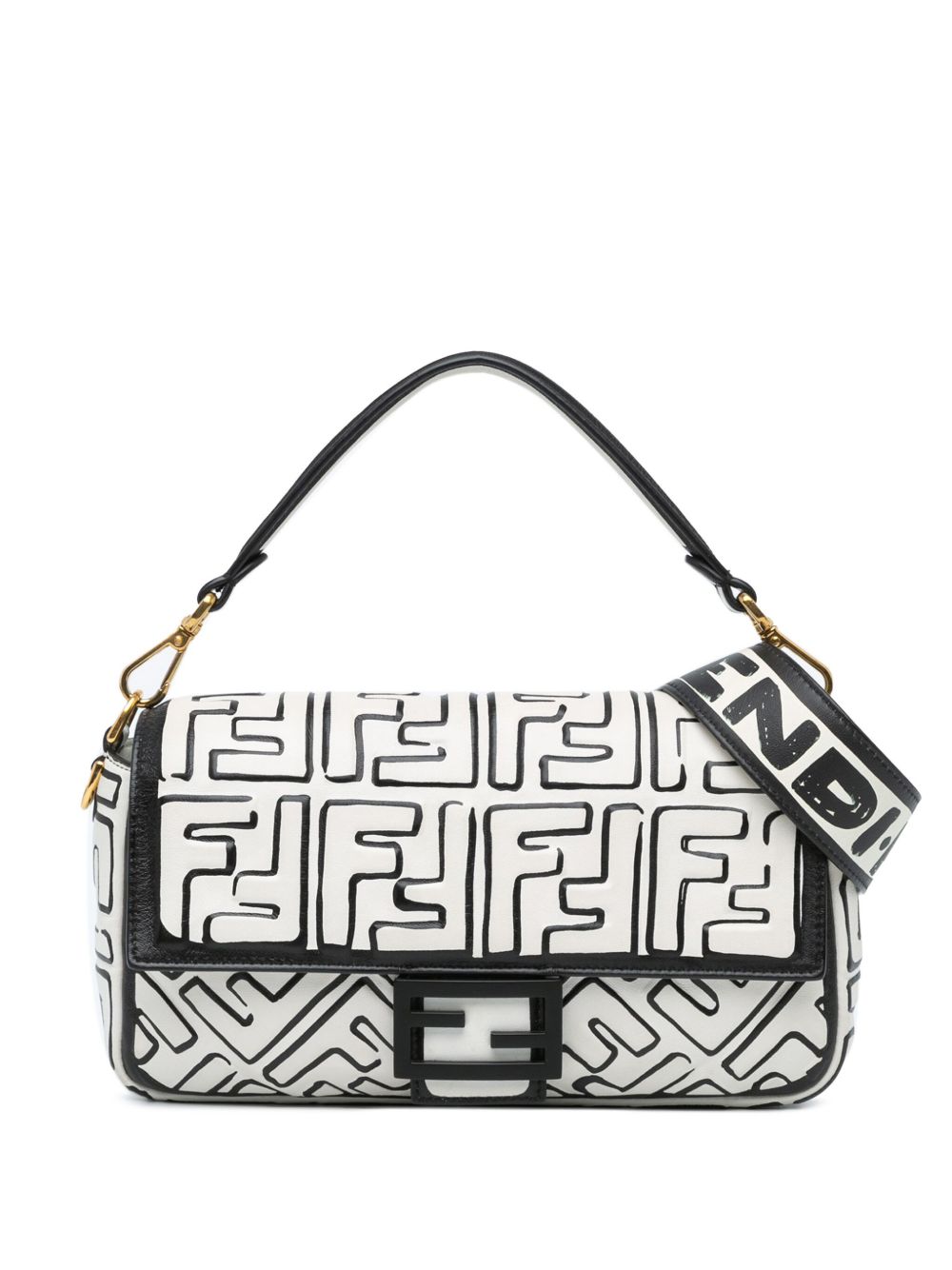 Fendi Pre-Owned Joshua Vides California Sky Bagbaguette 中号压纹斜挎包（2010-2023年典藏款） - 白色