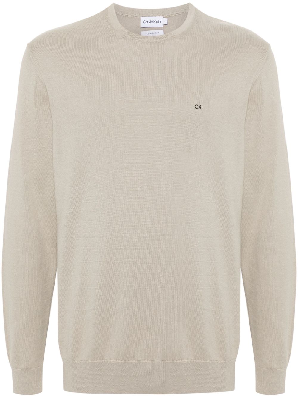 Calvin Klein logo刺绣毛衣 - 中性色