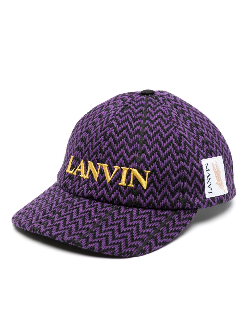 Lanvin x Future logo刺绣人字纹图案编织棒球帽 - 黑色
