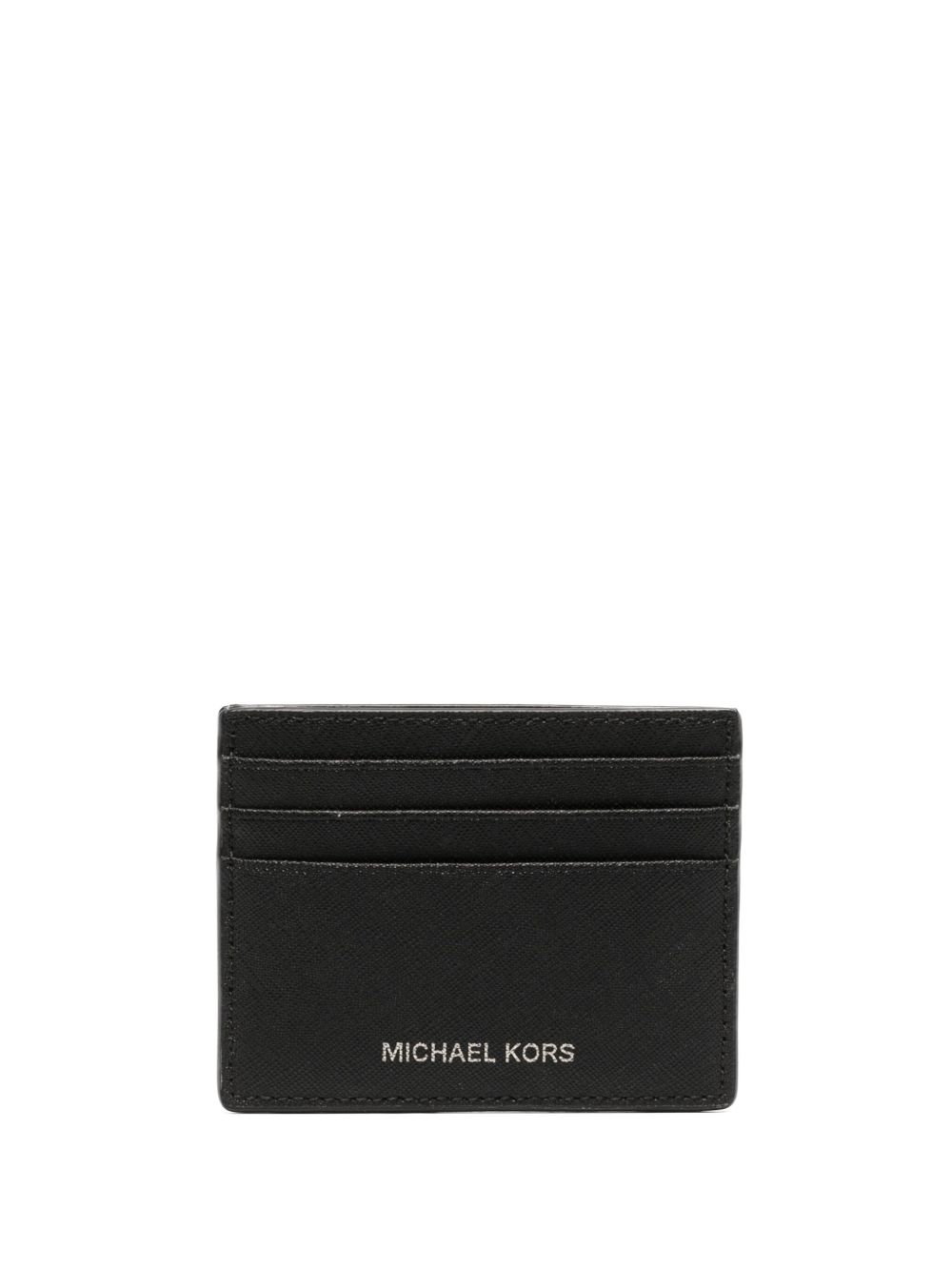 Michael Kors logo印花皮质卡夹 - 黑色