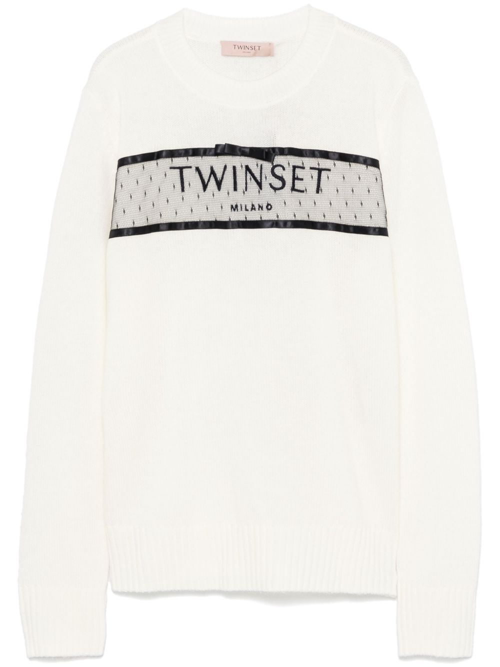 TWINSET logo刺绣卫衣 - 白色