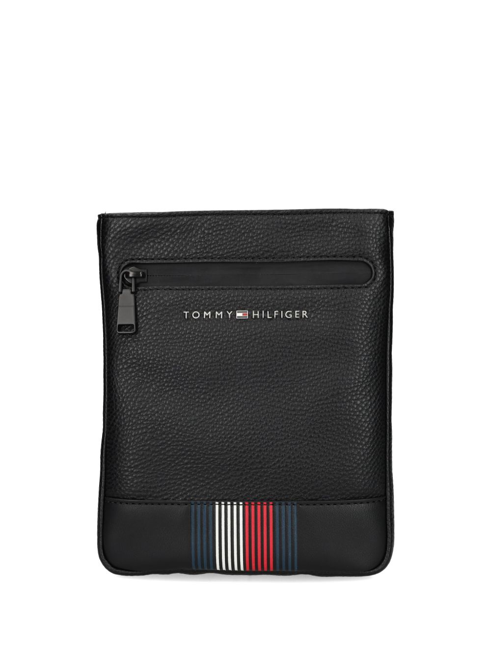 Tommy Hilfiger logo标记邮差包 - 黑色