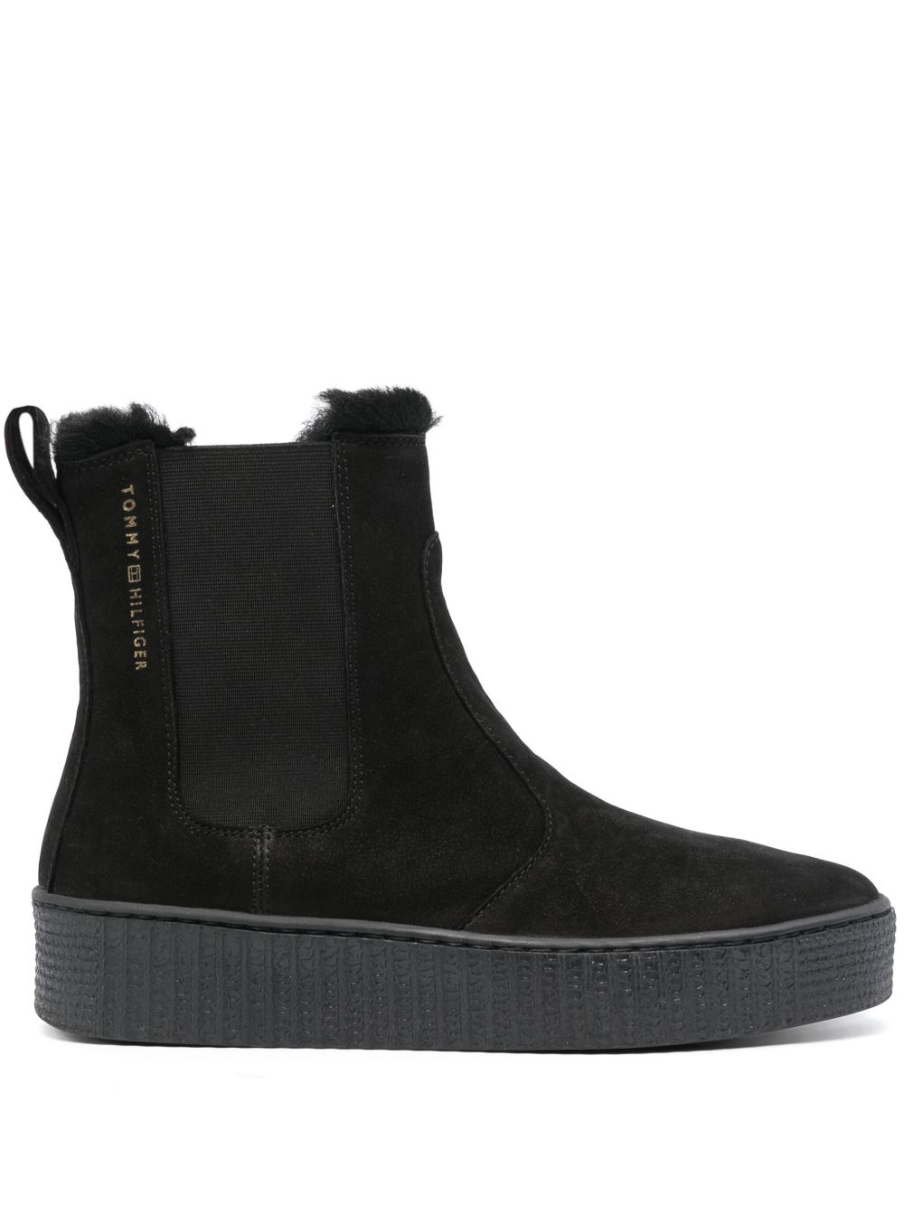 Tommy Hilfiger Essential Chelsea 绒面皮靴 - 黑色
