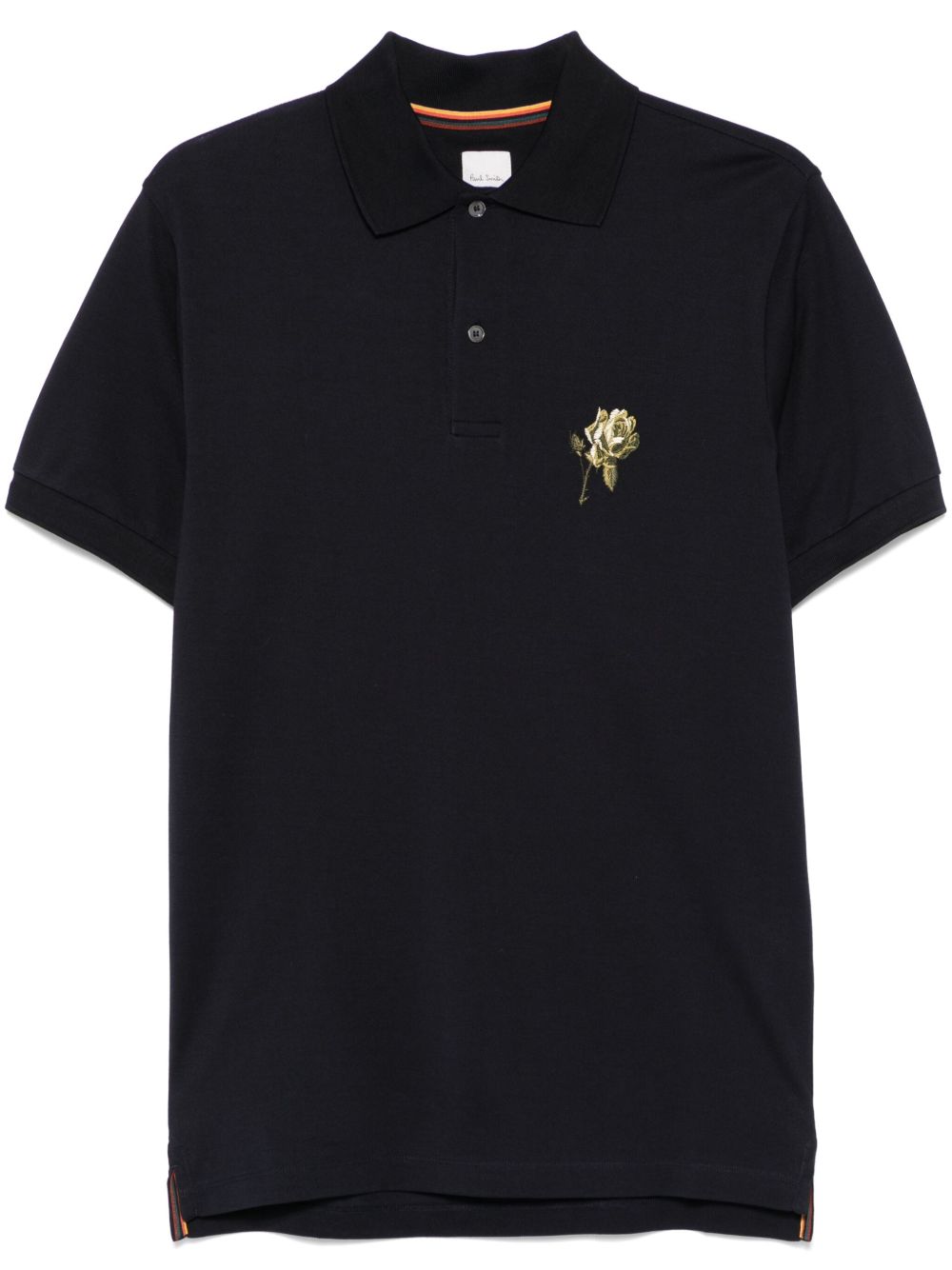 Paul Smith 玫瑰刺绣polo衫 - 蓝色