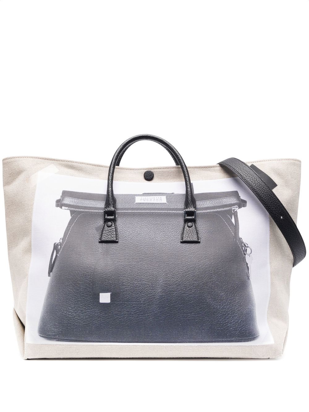 Maison Margiela 5AC 错觉画印花手提包 - 中性色