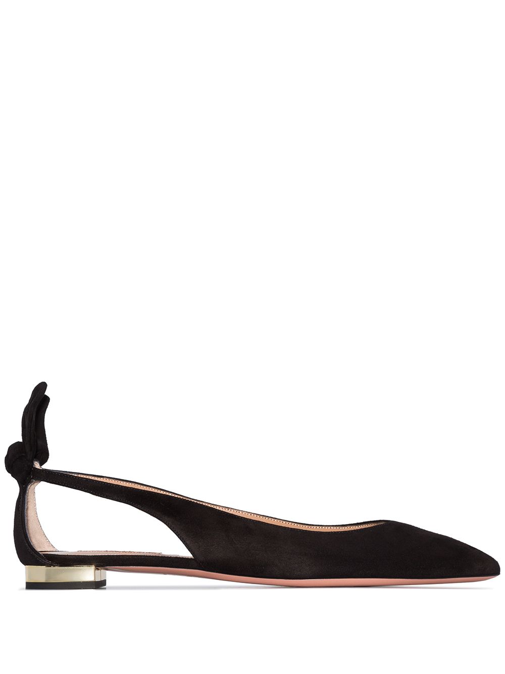 Aquazzura Deneuve 尖头平底鞋 - 黑色