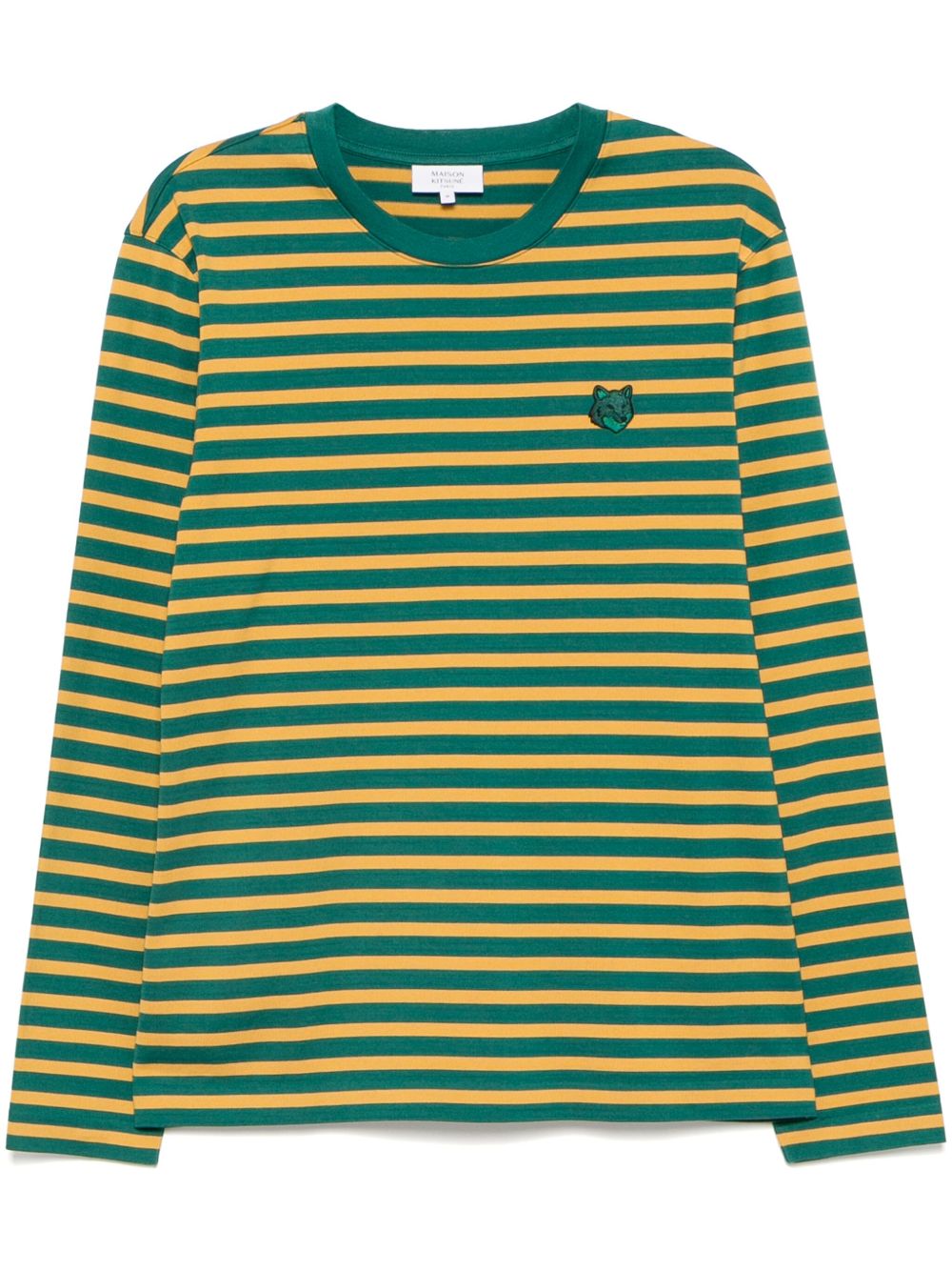 Maison Kitsuné fox head long-sleeved t-shirt - 绿色