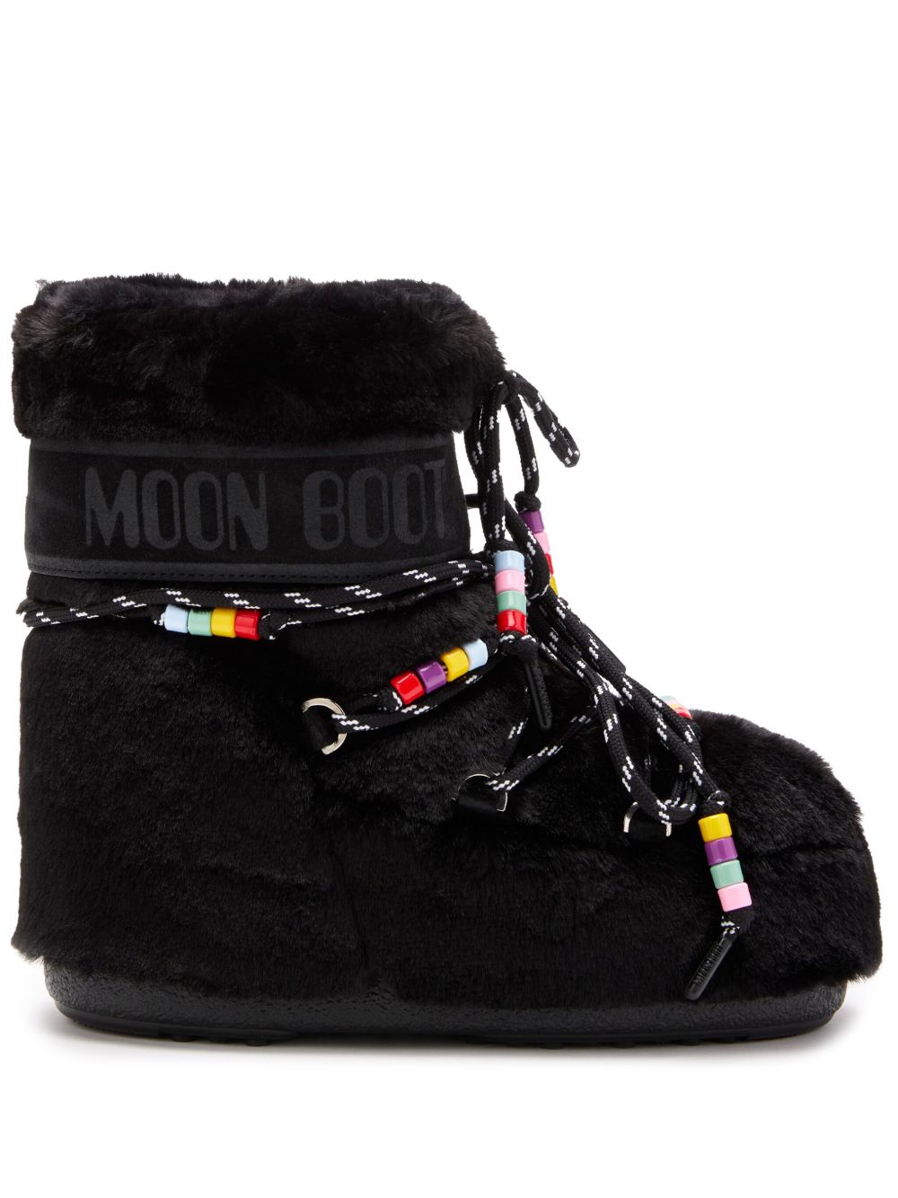 Moon Boot Icon 珠饰细节短靴 - 黑色