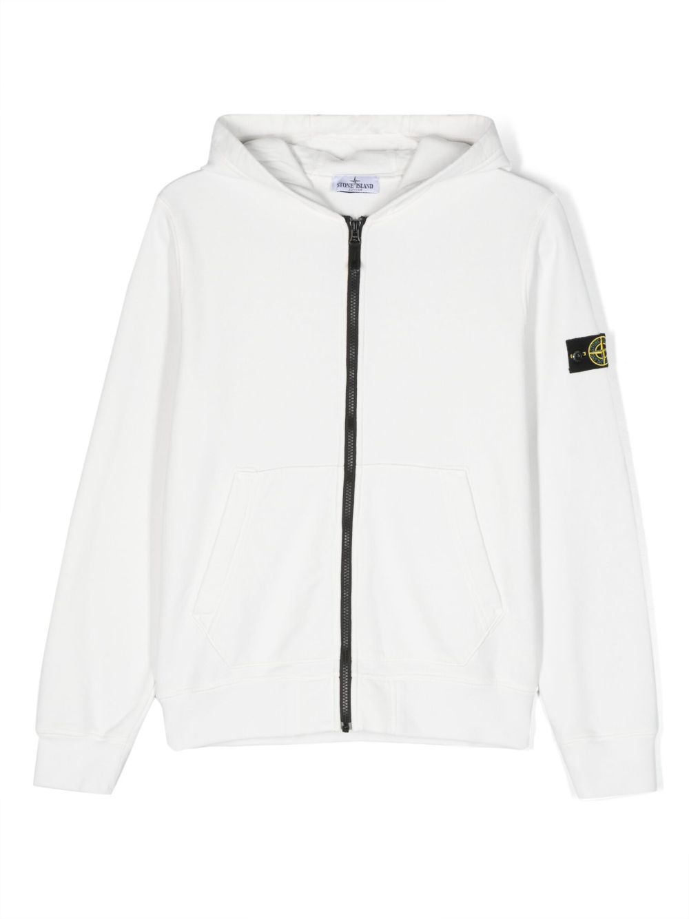 Stone Island Junior 罗盘图案连帽夹克 - 白色
