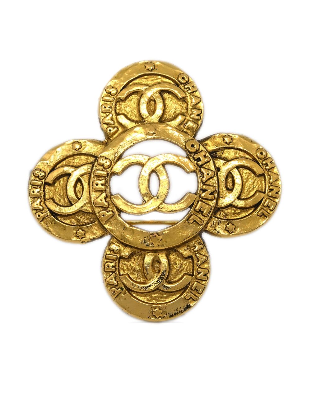 CHANEL Pre-Owned CC 花卉胸针（1993年典藏款） - 金色